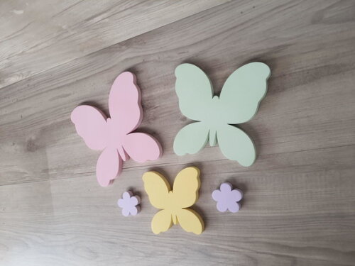 Borboletas e Flores de Parede em mdf