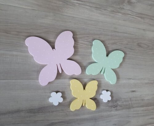 Borboletas e Flores de Parede em mdf