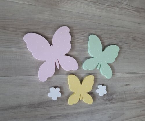 Borboletas e Flores de Parede em mdf