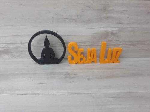 Buda + Seja Luz - Palavras Decorativas de Mesa em mdf