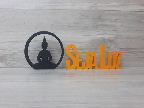 Buda + Seja Luz - Palavras Decorativas de Mesa em mdf