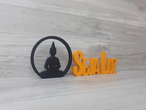 Buda + Seja Luz - Palavras Decorativas de Mesa em mdf