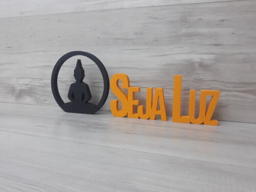 Buda + Seja Luz - Palavras Decorativas de Mesa em mdf