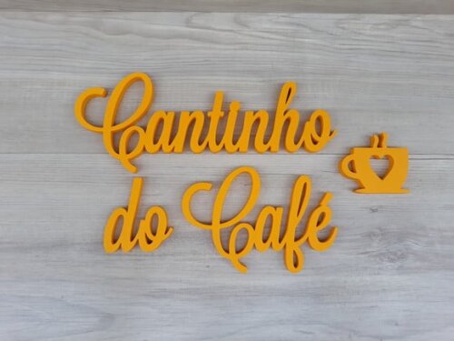 Cantinho do Café + Miniatura Xícara - Letras em mdf