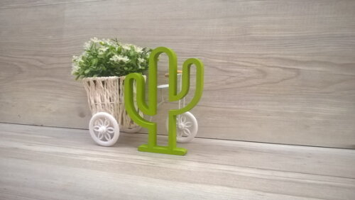 Cactus - 15 cm - Escultura em MDF para decoração