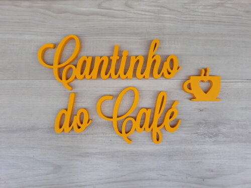 Cantinho do Café + Miniatura Xícara - Letras em mdf