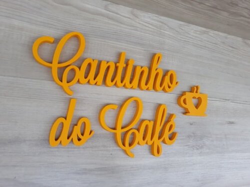 Cantinho do Café + Miniatura Xícara - Letras em mdf