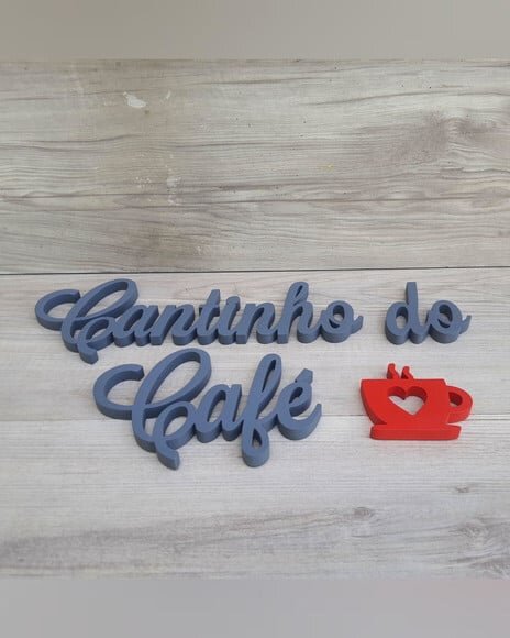 Cantinho do Café + Miniatura Xícara - Letras em mdf