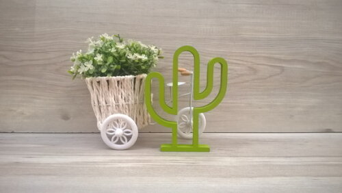 Cactus - 15 cm - Escultura em MDF para decoração