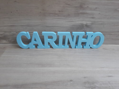 Carinho - Palavra de mesa em MDF mod. BK - tamanho G