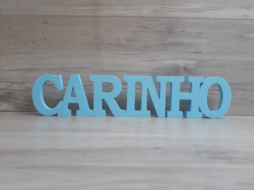 Carinho - Palavra de mesa em MDF mod. BK - tamanho G