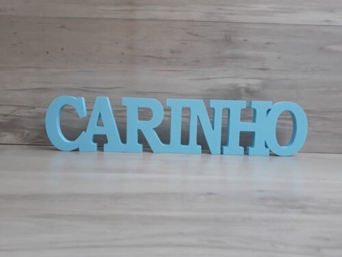 Carinho - Palavra de mesa em MDF mod. BK - tamanho G