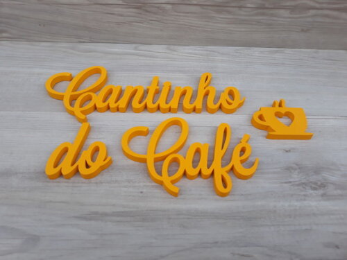 Cantinho do Café + Miniatura Xícara - Letras em mdf