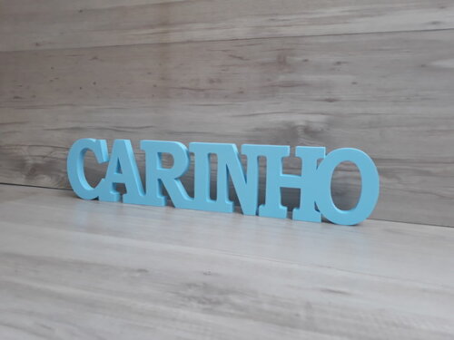 Carinho - Palavra de mesa em MDF mod. BK - tamanho G