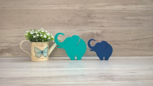 Combo Elefantes de mesa em MDF - Decoração - 10 e 13 cm