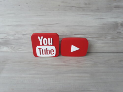 Combo Mídias Sociais - Simbolo Youtube e Youtube Play -12 cm