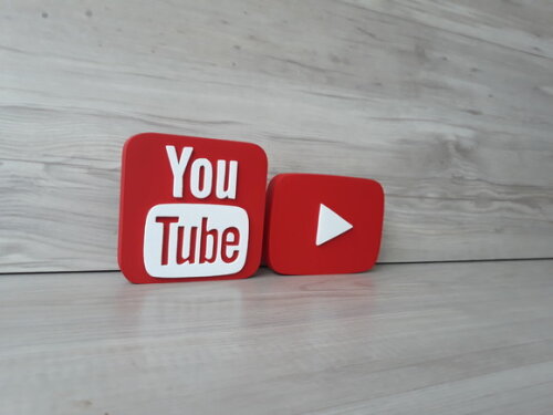Combo Mídias Sociais - Simbolo Youtube e Youtube Play -12 cm