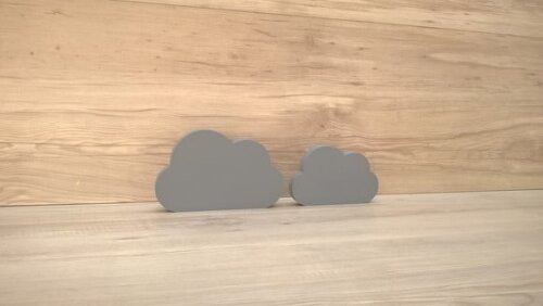 Combo Nuvens - 10 e 8 cm - peças decorativas em mdf