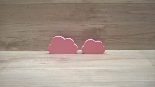 Combo Nuvens - 10 e 8 cm - peças decorativas em mdf