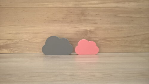 Combo Nuvens - 8 e 6 cm - peças decorativas em mdf