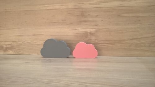 Combo Nuvens - 8 e 6 cm - peças decorativas em mdf