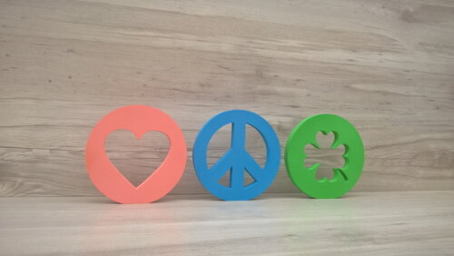Combo Símbolos AMOR PAZ e SORTE