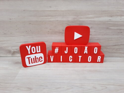 Combo Youtube - Nome em Cubos 11 Letras + Símbolos