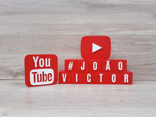 Combo Youtube - Nome em Cubos 11 Letras + Símbolos