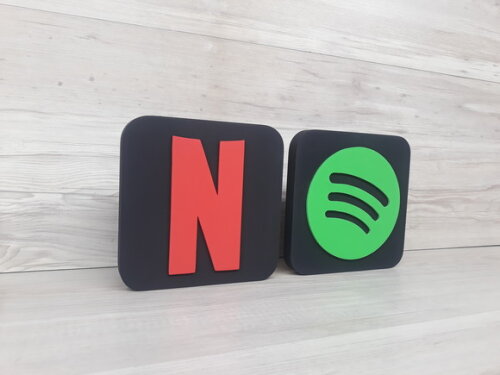 Combo Streaming - Netflix e Spotify - Simbolos em mdf 15 cm