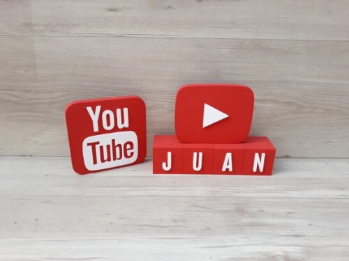Combo Youtube - Nome em Cubos 4 Letras + Símbolos
