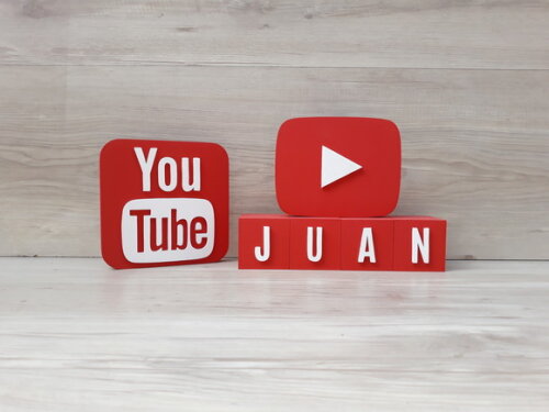 Combo Youtube - Nome em Cubos 4 Letras + Símbolos
