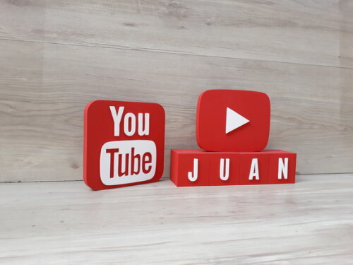 Combo Youtube - Nome em Cubos 4 Letras + Símbolos