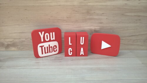 Combo Youtube - Nome em Cubos 4 Letras + Símbolos