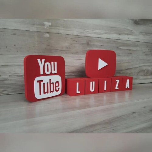 Combo Youtube - Nome em Cubos 5 Letras + Símbolos