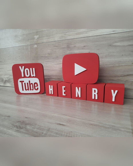 Combo Youtube - Nome em Cubos 5 Letras + Símbolos