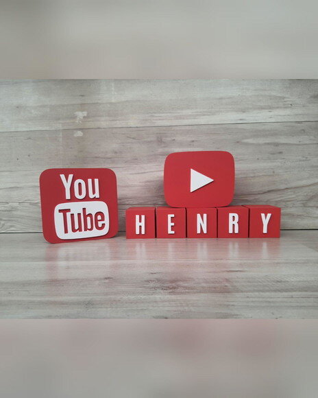 Combo Youtube - Nome em Cubos 5 Letras + Símbolos