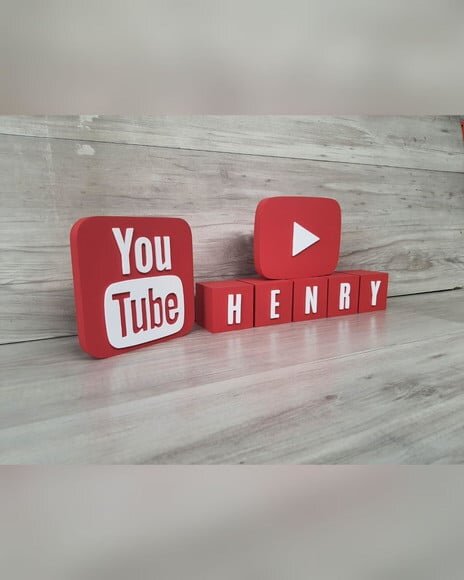 Combo Youtube - Nome em Cubos 5 Letras + Símbolos
