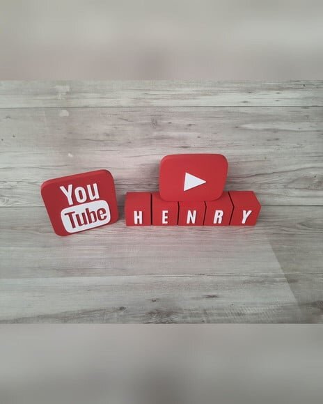 Combo Youtube - Nome em Cubos 5 Letras + Símbolos