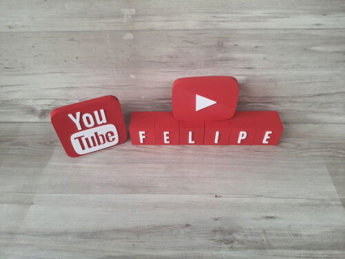 Combo Youtube - Nome em Cubos 6 Letras + Símbolos