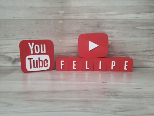 Combo Youtube - Nome em Cubos 6 Letras + Símbolos