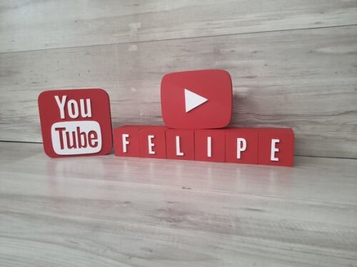 Combo Youtube - Nome em Cubos 6 Letras + Símbolos