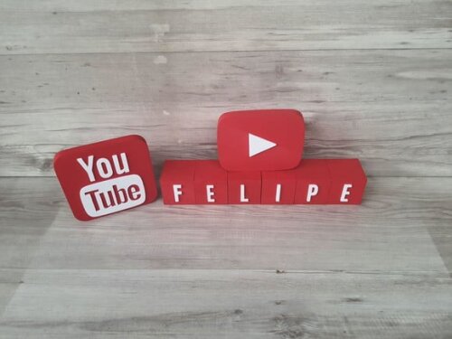 Combo Youtube - Nome em Cubos 6 Letras + Símbolos