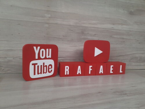 Combo Youtube - Nome em Cubos 6 Letras + Símbolos