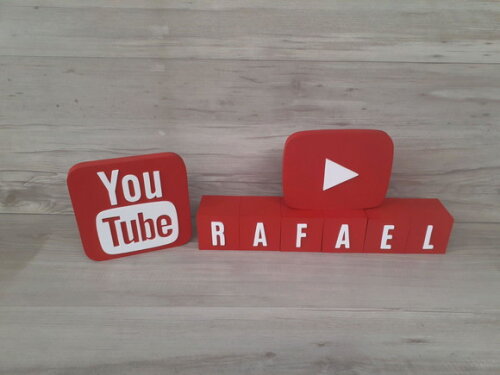 Combo Youtube - Nome em Cubos 6 Letras + Símbolos