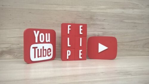 Combo Youtube - Nome em Cubos 6 Letras + Símbolos