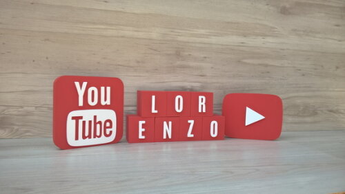 Combo Youtube - Nome em Cubos 7 Letras + Símbolos
