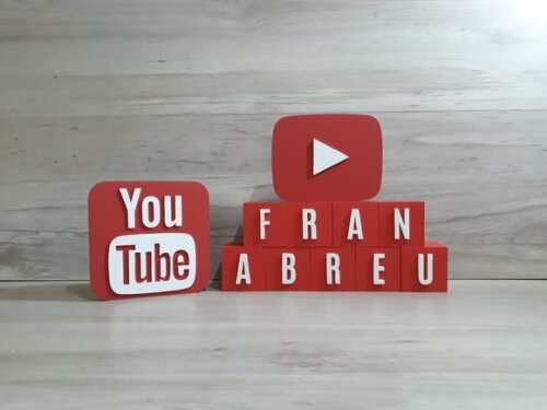 Combo Youtube - Nome em Cubos 9 Letras + Símbolos