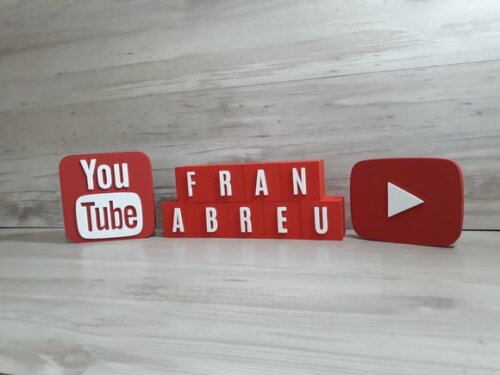 Combo Youtube - Nome em Cubos 9 Letras + Símbolos