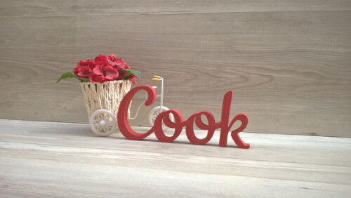 Cook - palavra decorativa de mesa em mdf