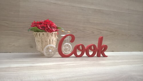 Cook - palavra decorativa de mesa em mdf